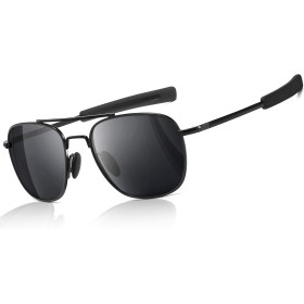 SUNGAIT Gafas de Sol Estilo Militar para Hombre Polarizadas Lentes con Marco de Metal