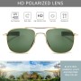 SUNGAIT Gafas de Sol Estilo Militar para Hombre Polarizadas Lentes con Marco de Metal