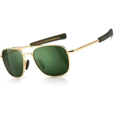 SUNGAIT Gafas de Sol Estilo Militar para Hombre Polarizadas Lentes con Marco de Metal