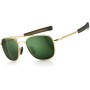 SUNGAIT Gafas de Sol Estilo Militar para Hombre Polarizadas Lentes con Marco de Metal