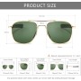 SUNGAIT Gafas de Sol Estilo Militar para Hombre Polarizadas Lentes con Marco de Metal