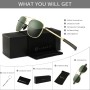 SUNGAIT Gafas de Sol Estilo Militar para Hombre Polarizadas Lentes con Marco de Metal