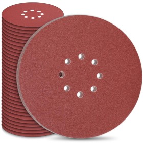 STEBRUAM Discos de lijado de 225 mm, Discos de Lija 225 mm Papel abrasivo autoadhesivos Papel de Lija de 50 Piezas 10 x