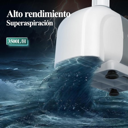 Boxtech Bomba de acuario 3 en 1 con motor de cobre de 25dB ultrasilencioso 25W 1500L/H, 3 modos de fondo lateral de tierra,