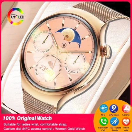 2025 nuevo reloj inteligente NFC para mujer pantalla AMOLED HD IP68imp