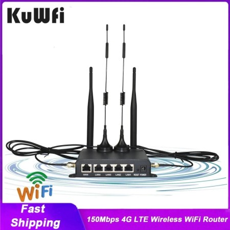 KuWFi-enrutador WiFi inalámbrico 4G LTE, 150Mbps, función de firewall 