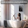 Calentador de agua eléctrico pequeño, 6500 W, set de ducha, calentador de agua instantáneo, temperatura del agua precisa,