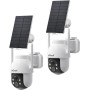 ieGeek 3MP Camara Vigilancia WiFi Exterior Solar con Bateria Sin Cables, Camara Vigilancia Exterior Solar Visión Nocturna Color,