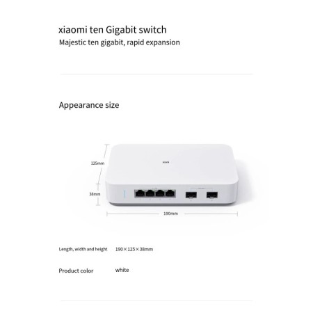 Xiaomi-conmutador Ethernet Mi 10 Gigabit de 10000Mbps, conmutador de r