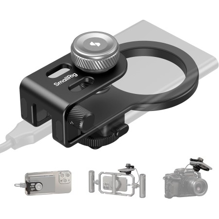 SMALLRIG Soporte para SSD 2 en 1, Soporte para SSD MagSafe con Abrazadera para Cable de Zapata Fría, Compatible con SSD de 0,3 A