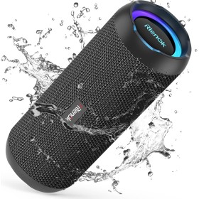 RIENOK Altavoz Bluetooth 5.3 Altavoz Inalámbrico Portátil Impermeable IPX7, Bass, Sonido Estéreo, Apoya Micro SD AUX