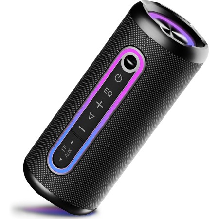 Altavoz Bluetooth 5.4, 30W Altavoz Portatil Potente con 3 EQ Modos, 3 Luces RGB Regulables, 30H de Reproducción Bluetooth