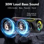 Altavoz Bluetooth 5.4, 30W Altavoz Portatil Potente con 3 EQ Modos, 3 Luces RGB Regulables, 30H de Reproducción Bluetooth