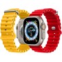NUKELOLO 2 Piezas Ocean Correa Compatible con Apple Watch Ultra 49mm 45mm 44mm 42mm 41mm 40mm 38mm,banda deportiva silicona