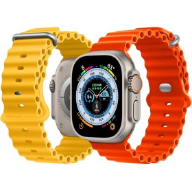 NUKELOLO 2 Piezas Ocean Correa Compatible con Apple Watch Ultra 49mm 45mm 44mm 42mm 41mm 40mm 38mm,banda deportiva silicona