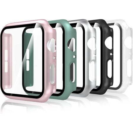 Bigqin [5 Piezas] Protector de Pantalla Compatible con Apple Watch Series 6/5/4/SE 40mm, con Vidrio Templado, Cubierta Completa,