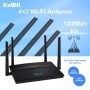 KuWFi 1200Mbps CAT6 Wifi Router de doble banda 2,4G y 5G 4G punto de a