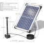 Irishom Bomba de Agua Solar,10W 500L/H 9V Fuente Solar,con Panel Solar y 3 boquillas para baño de pájaros, pecera, Estanque