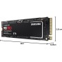 Samsung 980 PRO M.2 NVMe SSD (MZ-V8P2T0BW), 2 TB, PCIe 4.0, 7,000 MB/s Read, 5,000 MB/s Write, Internal Solid State Drive