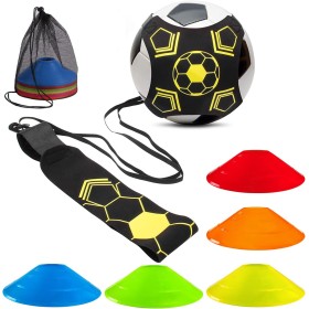 LBING Fútbol Trainer Cinturón de Entrenamiento de fútbol con 10 Conos De Entrenamiento para Pelota Fútbol,Voleibol y