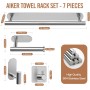 AIKER Toalleros De Baño Sin Taladro,Portarrollos Papel Higienico Acero Inoxidable SUS304 Accesorios Baño,Engrosado Y Audaz,No