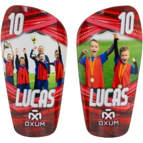 Oxum Sport - Espinilleras de Fútbol Personalizadas para Niños y Adultos - Personaliza con tu Foto, Número y Nombre. Bolsita para