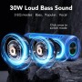 taopodo Altavoz Bluetooth 5.4, 30W Altavoz Portatil Potente con 3 Modos de Agudos/Medios/Graves, Luz LED de 5 Modos, 30H de