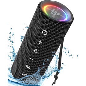 Tronsmart Mirtune C2 Altavoz Bluetooth 5.3, Altavoz Potente Portátil con Luz LED de Color, 24H de Reproducción,Impermeable IPX7,