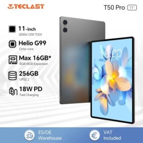 TECLAST T50 PRO Tablet 11 "2000x1200 IPS MTK G99 MAX 16GB RAM 256GB RO