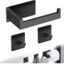 Portarrollos Baño para Papel Higiénico, Portarrollo para Papel Higiénico Autoadhesivo Porta Rollo sin Taladro con 2 Ganchos,