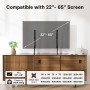BONTEC Soporte TV Pie Universal Ajustable de 3 Niveles para Pantallas de LCD LED OLED 22"-65", Soporte Pie TV con Capacidad de