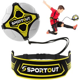 Sportout Fútbol Kick Throw Trainer, Fútbol Trainer, Solo Practice Training, Habilidades de Control de Ayuda, Cinturón de Cintura
