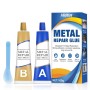 Allisway Pegamento Metal, 100 G (A+B) Soldadura en Frio para Metal, Pegamento Extrafuerte para Reparación, Relleno y Soldadura