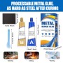 Allisway Pegamento Metal, 100 G (A+B) Soldadura en Frio para Metal, Pegamento Extrafuerte para Reparación, Relleno y Soldadura