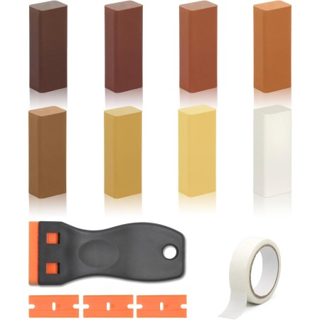 Set de 8 Colores Reparador Arañazos Madera, Reparador Madera, Masilla para Madera, Masilla Madera, Masilla Reparadora Madera