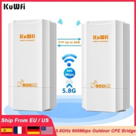 KuWFi 900Mbps 5,8G puente CPE para exteriores extensor de señal Wi-Fi 