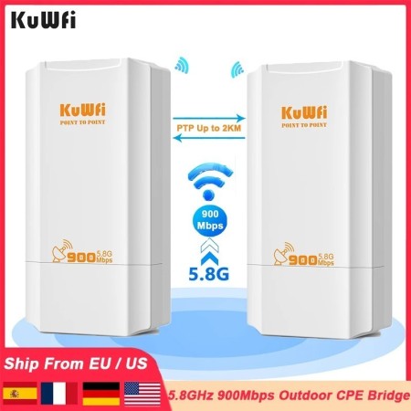 KuWFi 900Mbps 5,8G puente CPE para exteriores extensor de señal Wi-Fi 