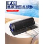 UOHHBOE Altavoz Bluetooth 5.3, 30W Altavoz Bluetooth Potente con Luz LED de Color, Bajos Potentes y Agudos Claros, Impermeable