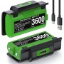 HELLCOOL Play y Kit de Carga USB Bateria para Mando Xbox One/Xbox Series, 2X3600mWh Bateria Compatible con la Mando Xbox One