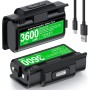 HELLCOOL Play y Kit de Carga USB Bateria para Mando Xbox One/Xbox Series, 2X3600mWh Bateria Compatible con la Mando Xbox One