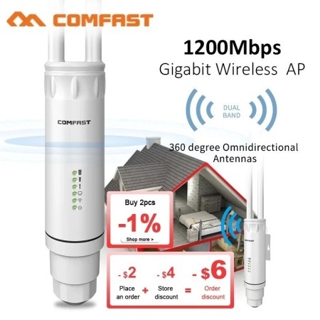 Comfast AC1200 extensor de señal Wifi para exteriores enrutador AP 2,4