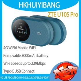 ZTE-enrutador WiFi móvil U10S Pro 4G LTE, 6 bolsillos, 3000mAh, 229Mbp