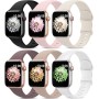 AMSKY 6 Piezas Correas de Silicona Compatible con Correa Apple Watch 40mm 44mm 46mm 45mm 41mm 42mm 38mm 49mm para Mujer Hombre,