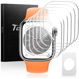 TOCOL 6 Piezas Protector de Pantalla para Apple Watch Series SE/6/5/4 44mm, Resistente a los Arañazos, Sin Burbujas, HD
