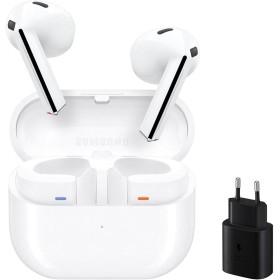 Samsung Galaxy Buds3 + Cargador - Auriculares Inalámbricos, Cancelación de Ruido, Bluetooth, Audio 360, Blanco (Versión