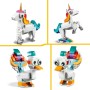 LEGO Creator 3 en 1 Unicornio Mágico, Juguete de Construcción Caballito de Mar o Pavo Real, Regalos de Cumpleaños para Niños y