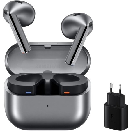 Samsung Galaxy Buds3 + Cargador - Auriculares Inalámbricos, Cancelación de Ruido, Bluetooth, Audio 360, Gris (Versión Española)