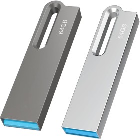JOIOT USB Flash Drive 64GB Pendrive USB 3.0 Flash Drive Metal 64GB Pen Drives Waterproof for PC Computer, 2 Units 64GB Black and