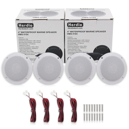 Herdio 4 "4 Uds 320W altavoces impermeables para barcos marinos altavo
