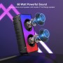 A67 Altavoces Bluetooth 5.0 estéreo, altavoz inalámbrico portátil de 60W (80W pico) con graves ricos, luces coloridas, batería